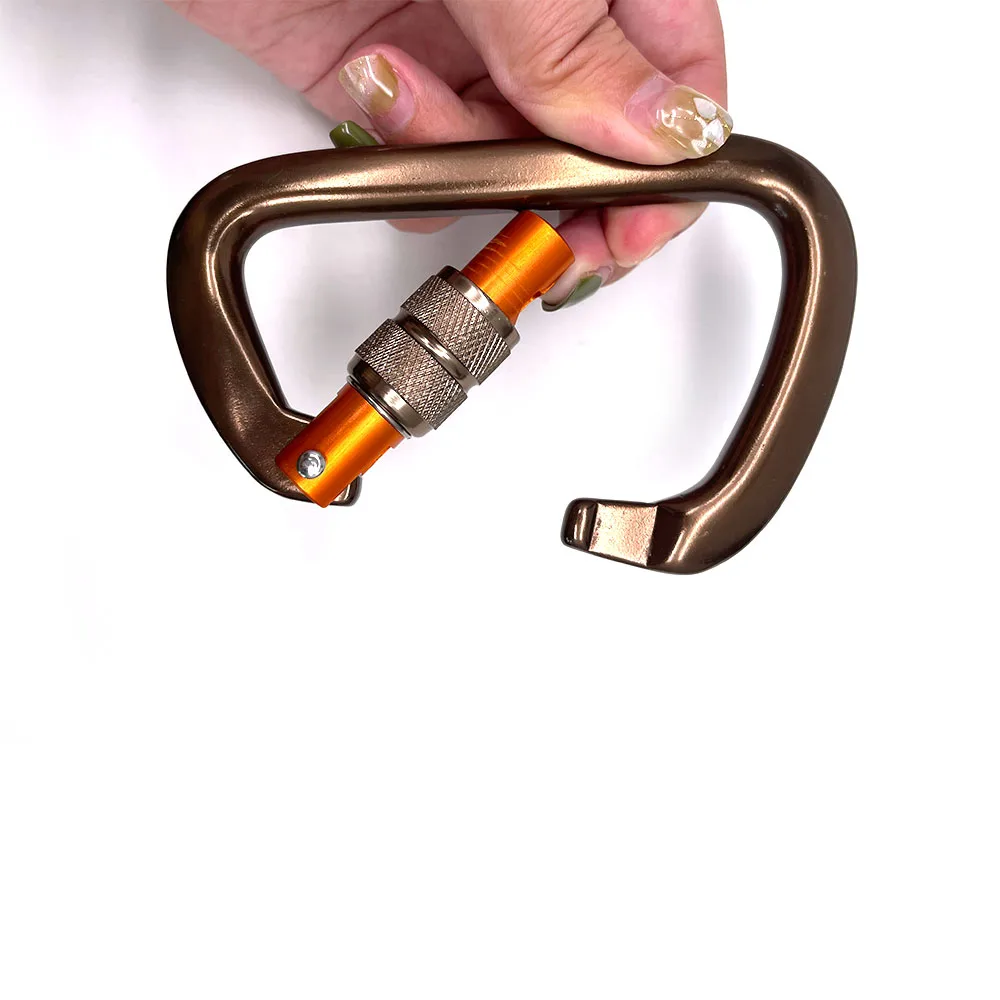 Safety Aluminum Hook Clip Ultra-Light Locking Aluminum D-shape Carabiner Strong mosquetones de escalada de 25kn Safety EN CE