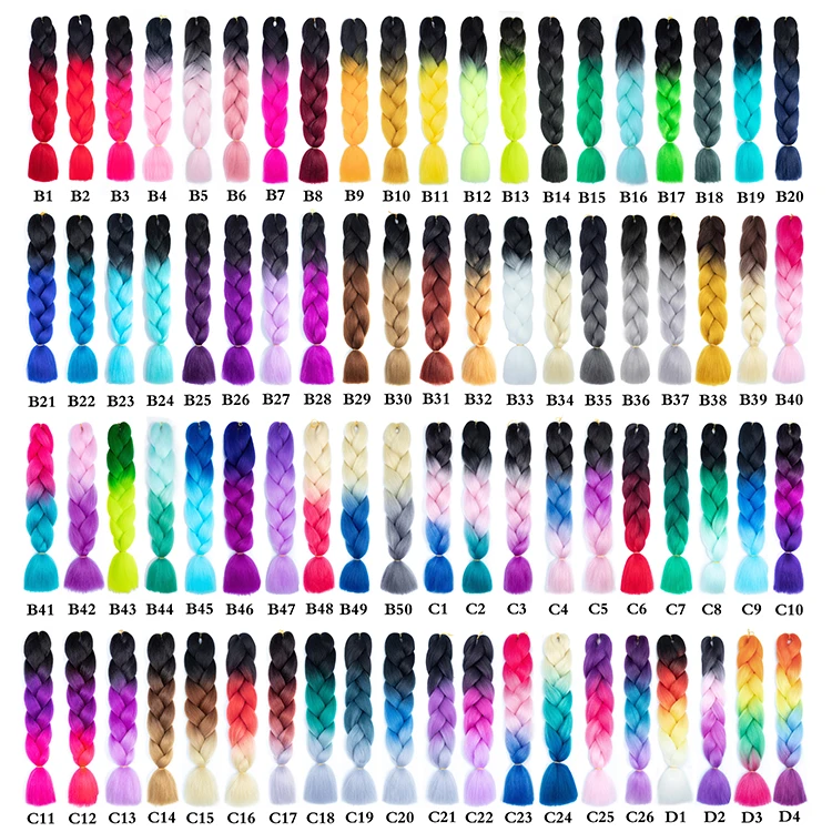 Julianna 24 Inch Colorful Expression Extensions Synthetic Ultra Attachments Ombre Jumbo Braids Yaki Braiding Hair