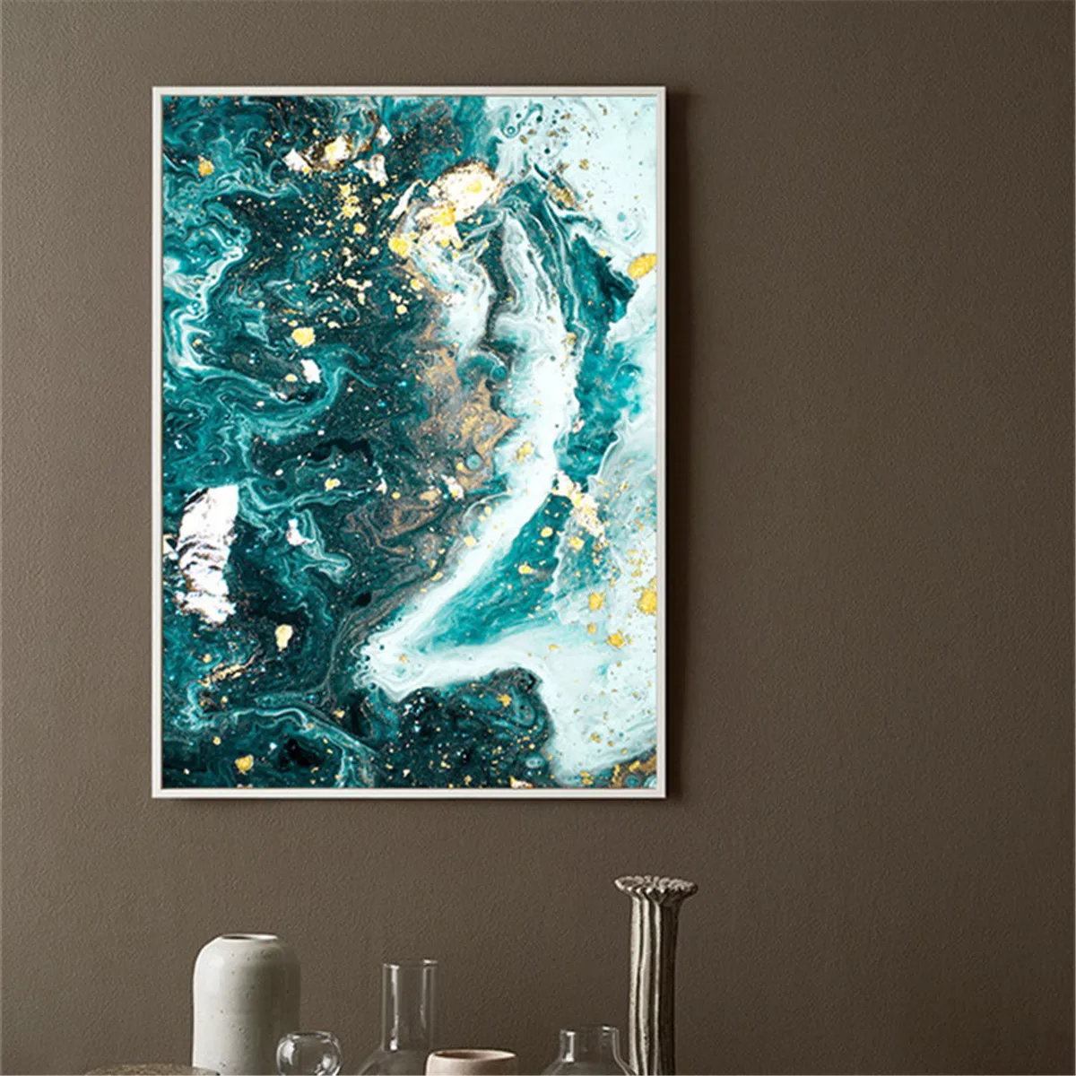 Abstract Flowing Gold Pattern Connotation Canvas Painting Modern Home Art Decor