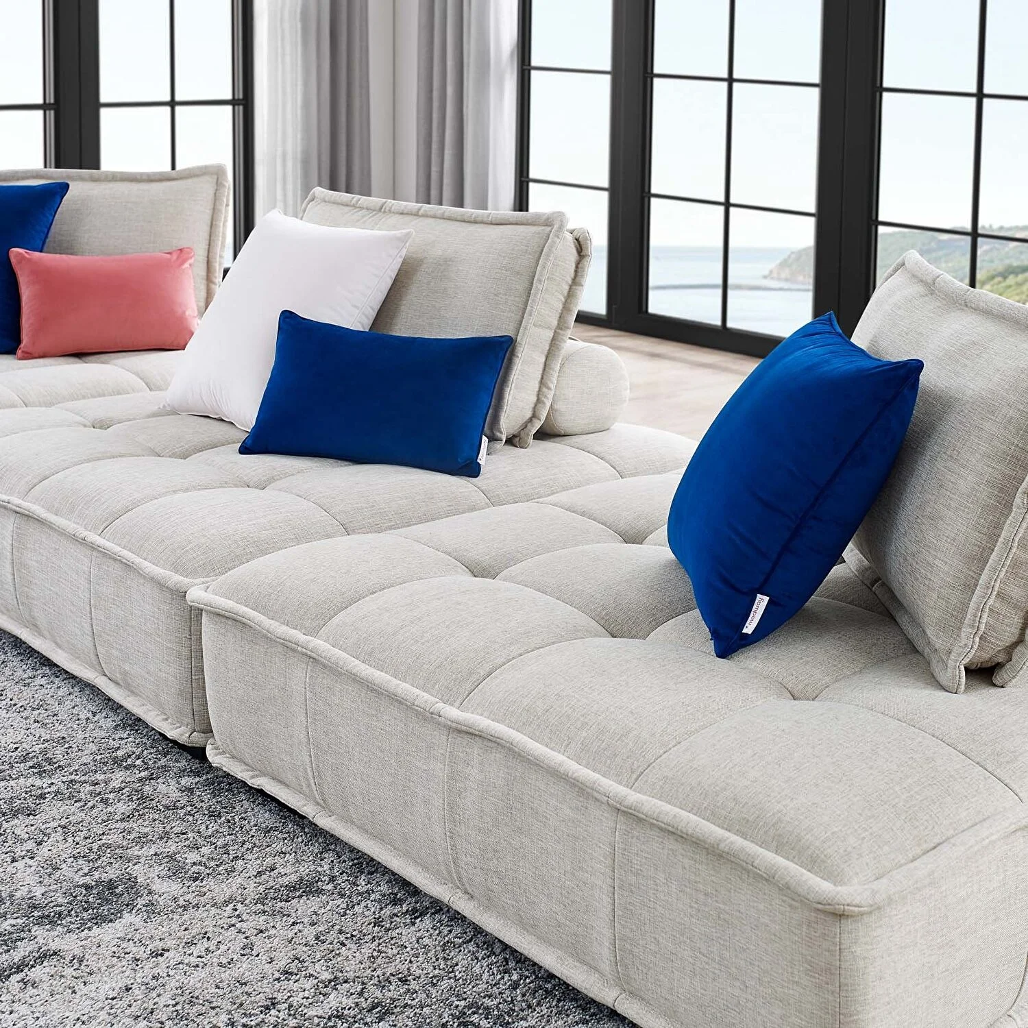 Modern Linen Luxury Convertible Modular Sectional Couch Sectional Sofa for Living Room Sofa Set