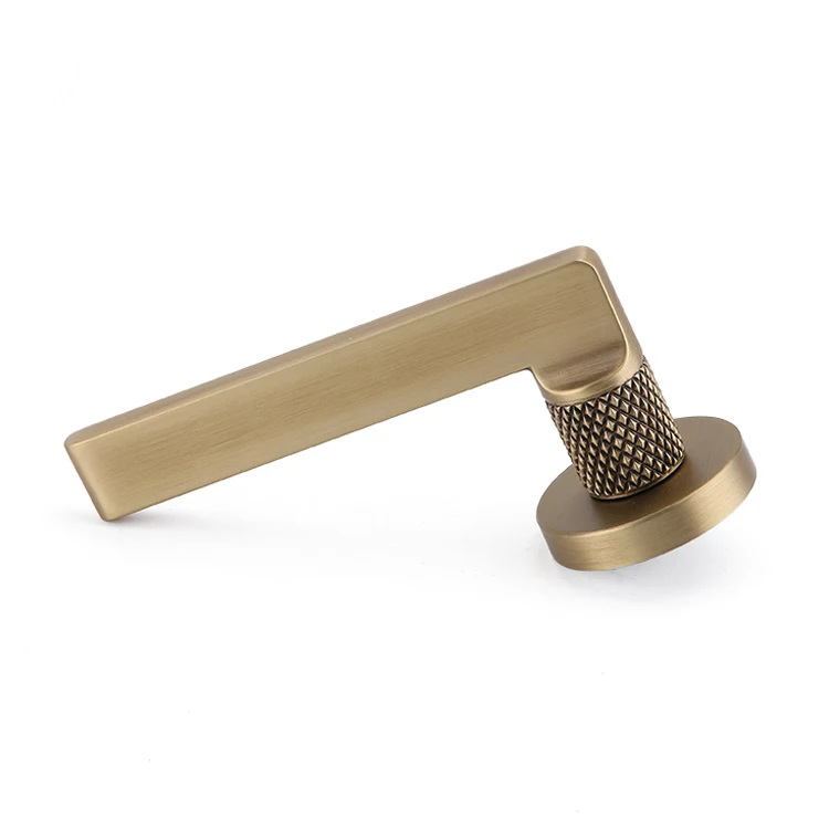 Elegant Interior Wooden Door Mortise Lock Lever Handle Luxury Door Handle in Satin Brass Finish