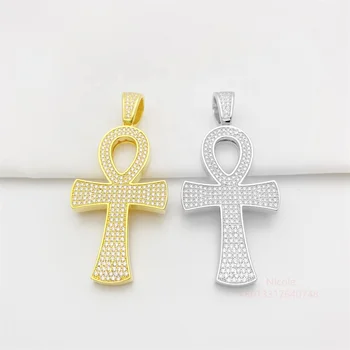 Ready to ship In Stock Cross Pendant 925 Sterling Silver Jewelry Iced Out Moissanite Diamond Pendant