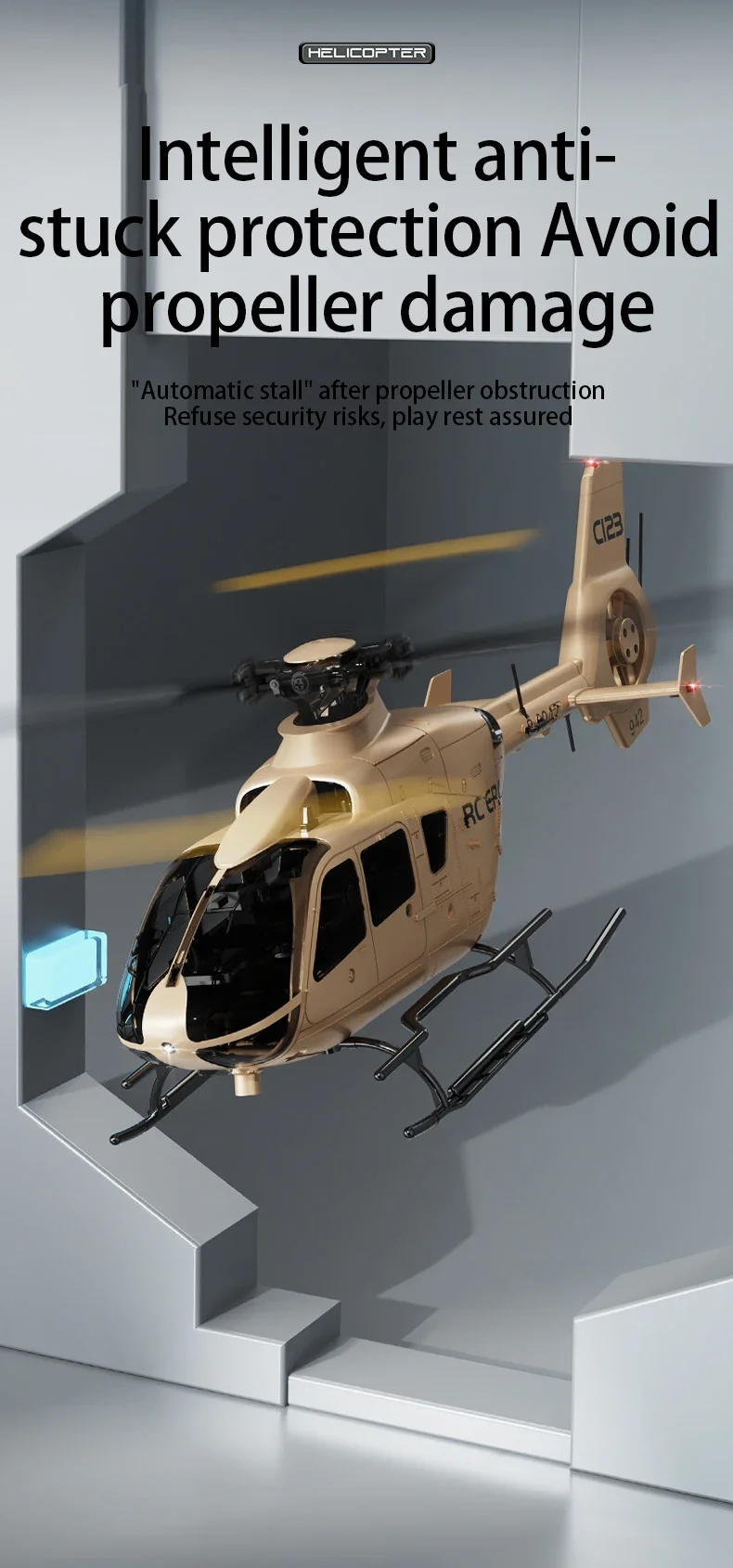 2024 RC ERA C123 RC Helicopter 6CH Double Brushless Direct Drive Single Paddle Aileron Free Model 3D Optical Flow EC135