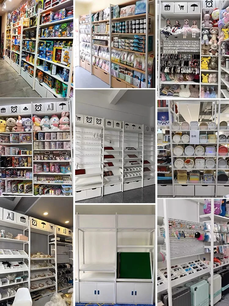 MIniso Modern Adjustable Wooden Boutique Shelves Display for Grocery ...