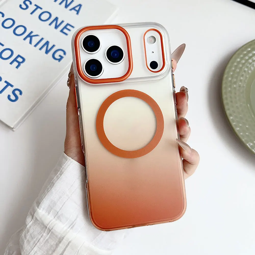 Laudtec グラデーション フロスト iPhone 17 Pro Max ワイヤレス充電対応 スマホケース モバイル フォンシェル