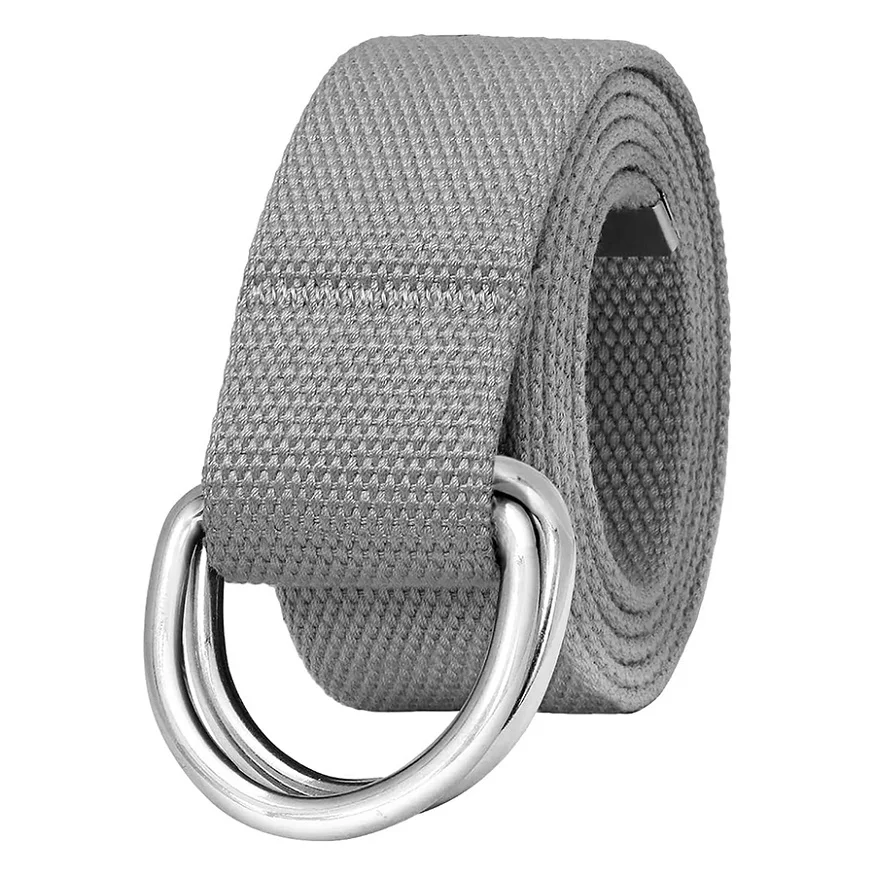 Durable Waterproof Training Canvas Web Belt Metal Double Buckle Men Women Casual Cloth Tactical Belt