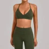 V-Neck Bra (Gray Blue)