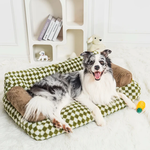 OEM FOR Well-known Plush Green Pet Sofa Bed Luxury Available Washable Sofa Cushion Pet Bed for Sale