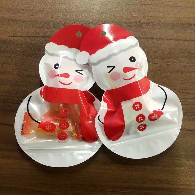Santa Claus Shaped Bag,Christmas Ziplock Bag,Xmas Candy Packaging Bag