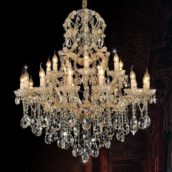 Large maria theresa crystal chandelier gold luxury hotel golden large lustre  cristal for wedding