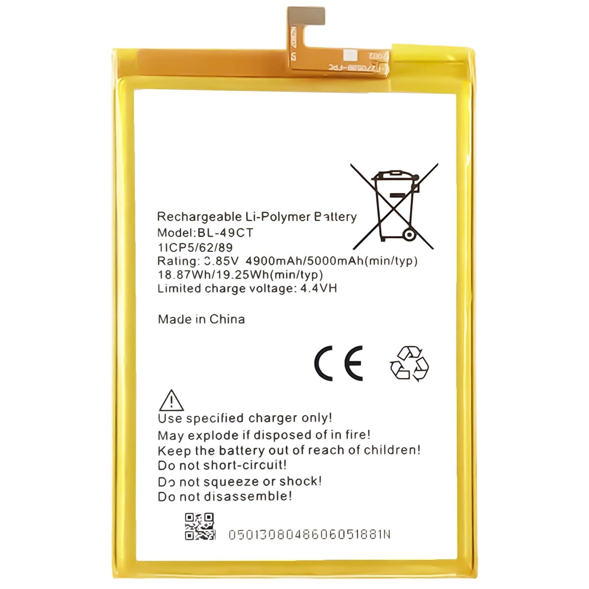 BL-49CT Mobile Phone Batteries for Tecno WX3 Pro B12