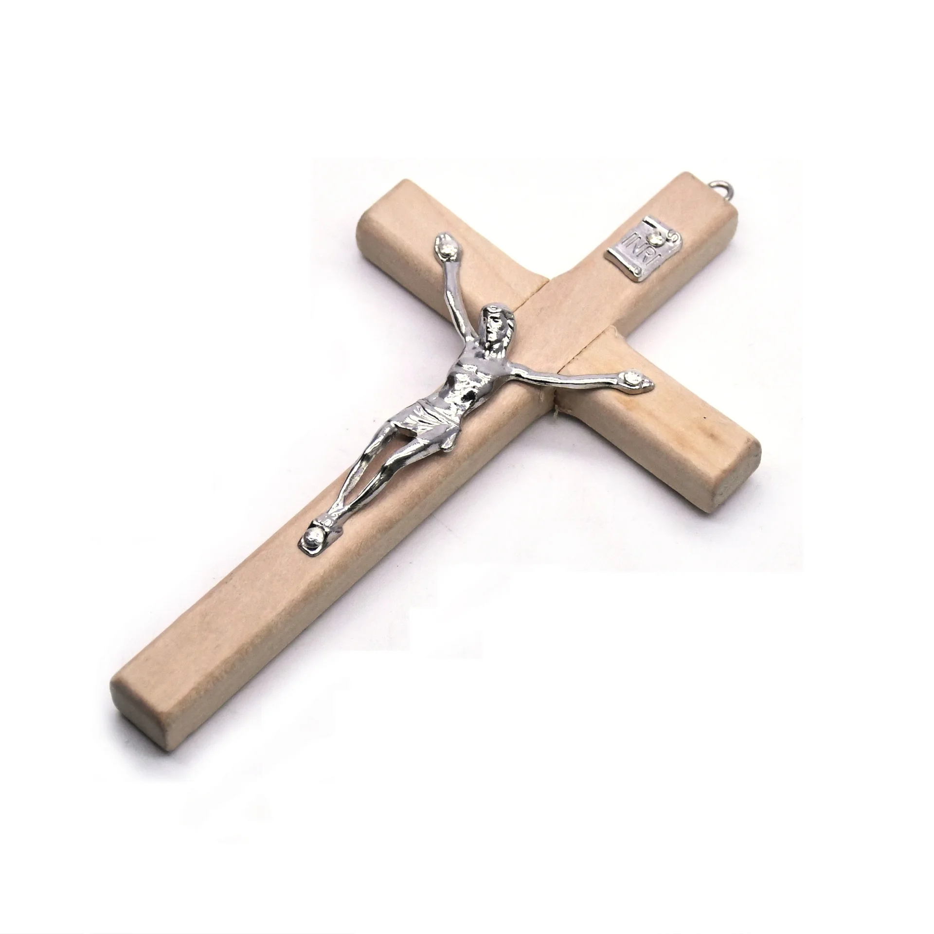 
 Wholesale Wine Red Handmade Wood Cross Religious Jesus Blessing Pendant Charms Crucifix  