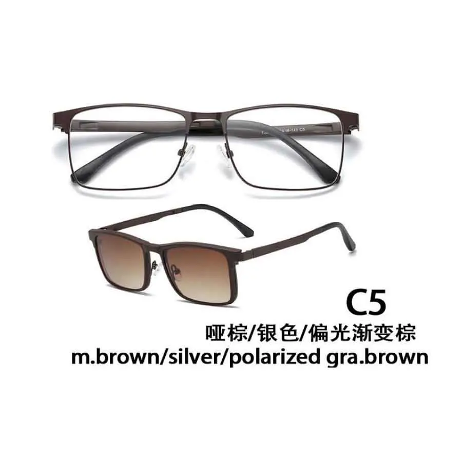 TJ2177  Ready Stock  Frames Glasses With Sunglasses Polarized Magnetic Clip on Sunglasses for Men