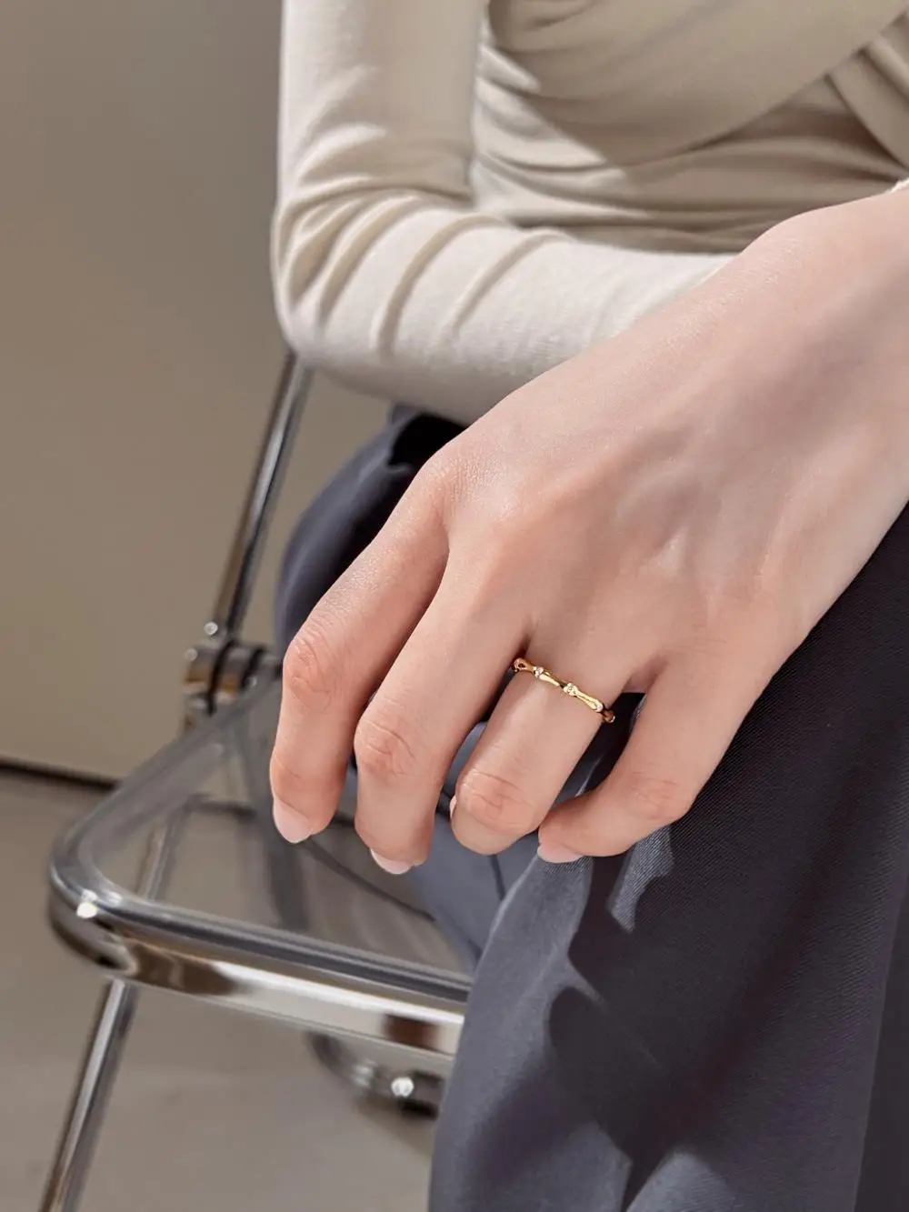 KAKODIY 925 sterling silver high-end boutique Jewelry for Women ring zirconia wedding bamboo ring detail 4