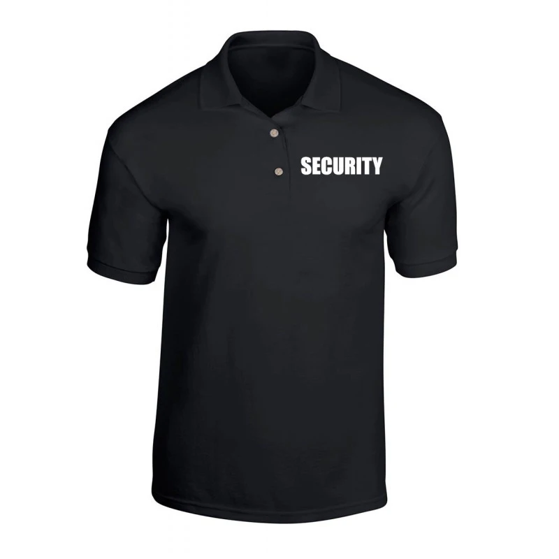 security printed polo shirt guard work workwear bodyguard job t