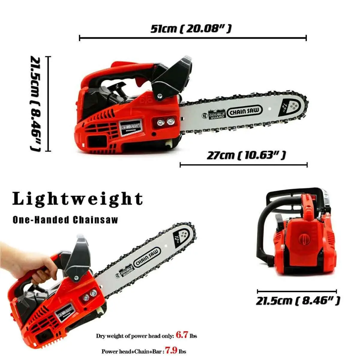 Professional Gasoline Gas Chain Saw Chainsaw 25.4cc Top Handle Chainsaw