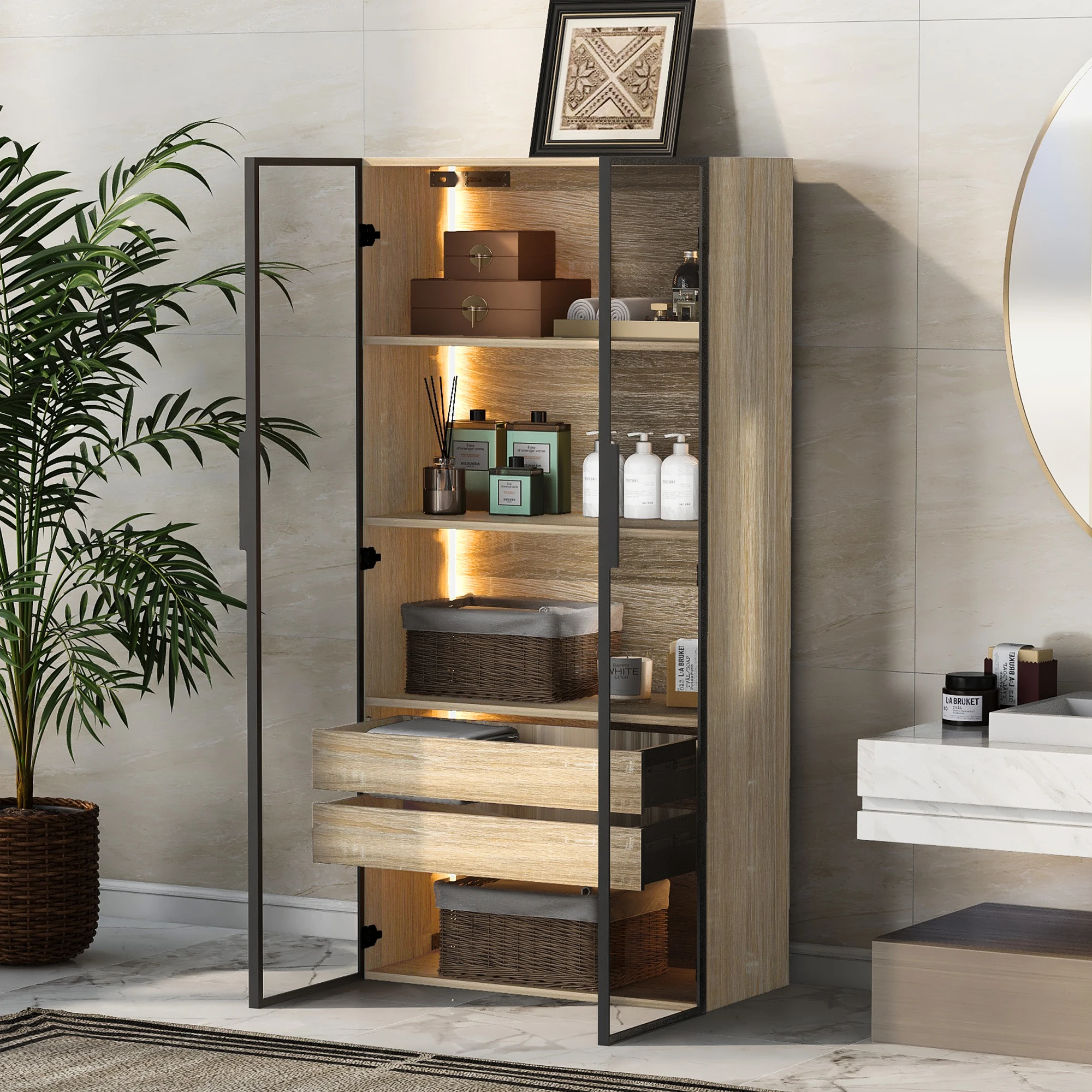 Meuble de salle de bains avec LED
