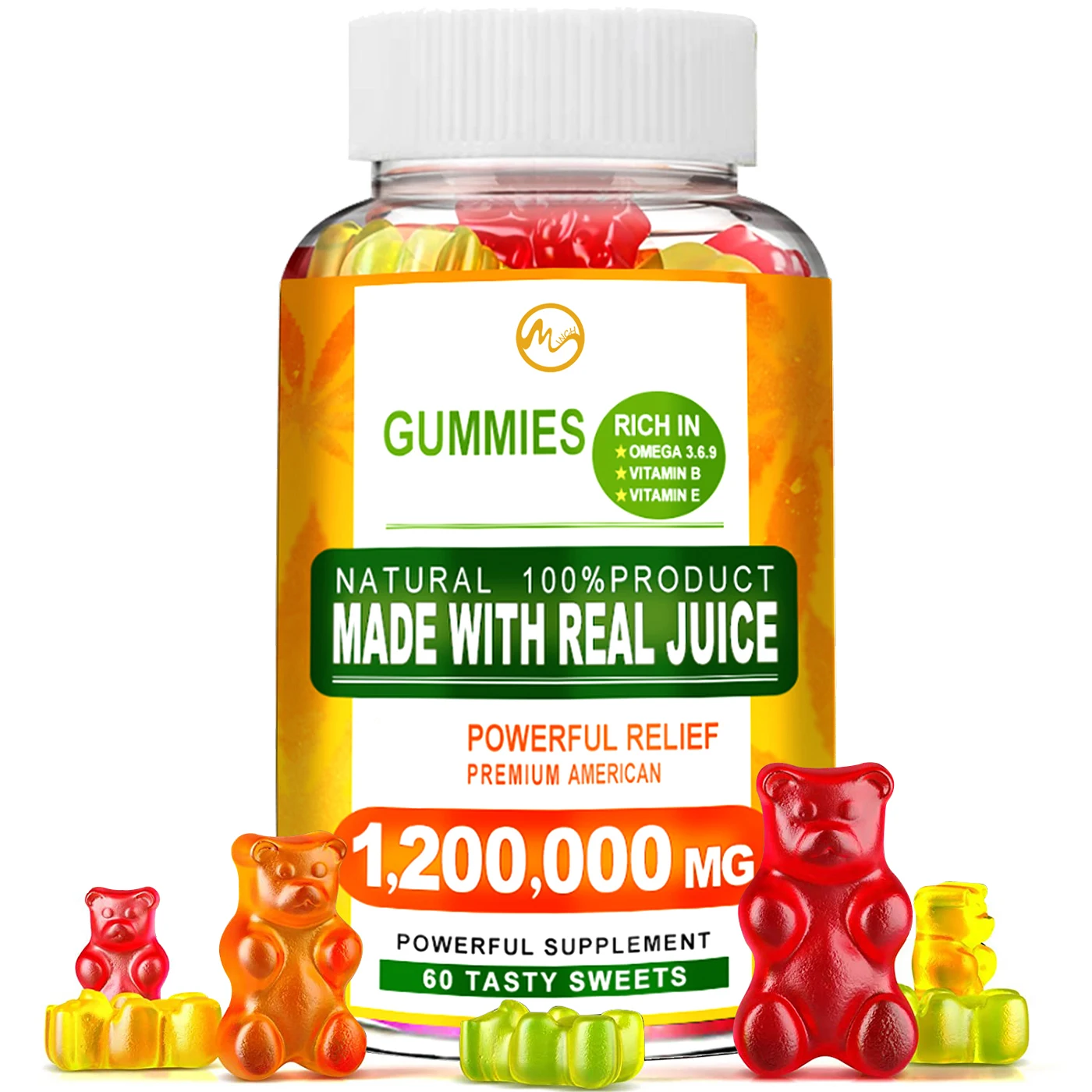 wholesale bear gummies 60pcs Vitamin Gummy Bears Dietary Supplement