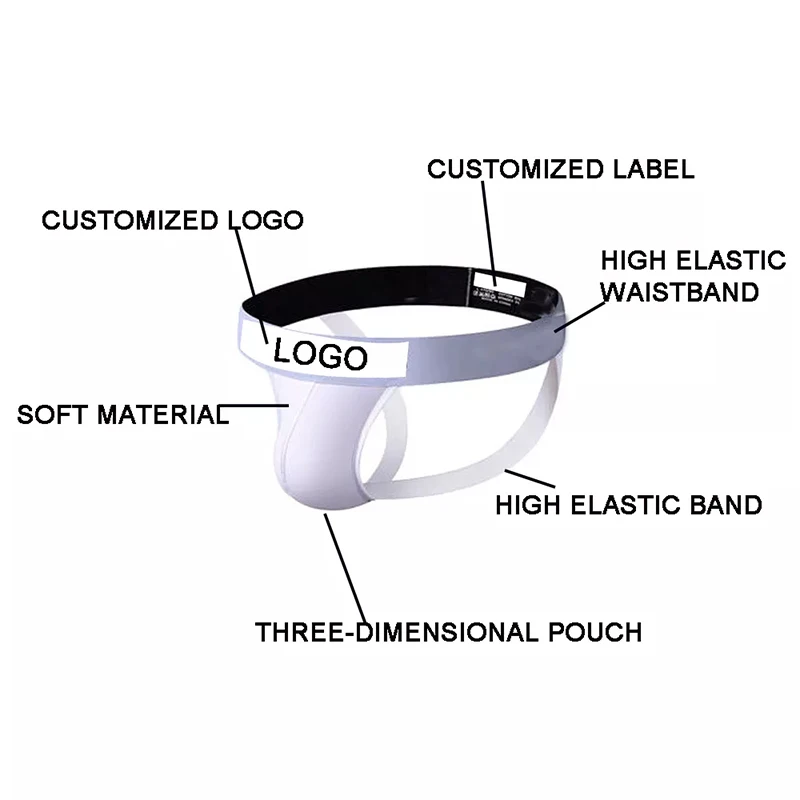 High Quality Jockstrap Imitation Leather Double Panties Men's Sexy Low