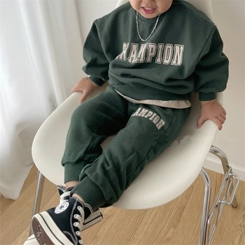 Wholesale Kids Fleece Sweater and Fleece Pant Toddler Boys Clothing Sets Baby Wears Sets Children Clothes Sets Unisex Winter