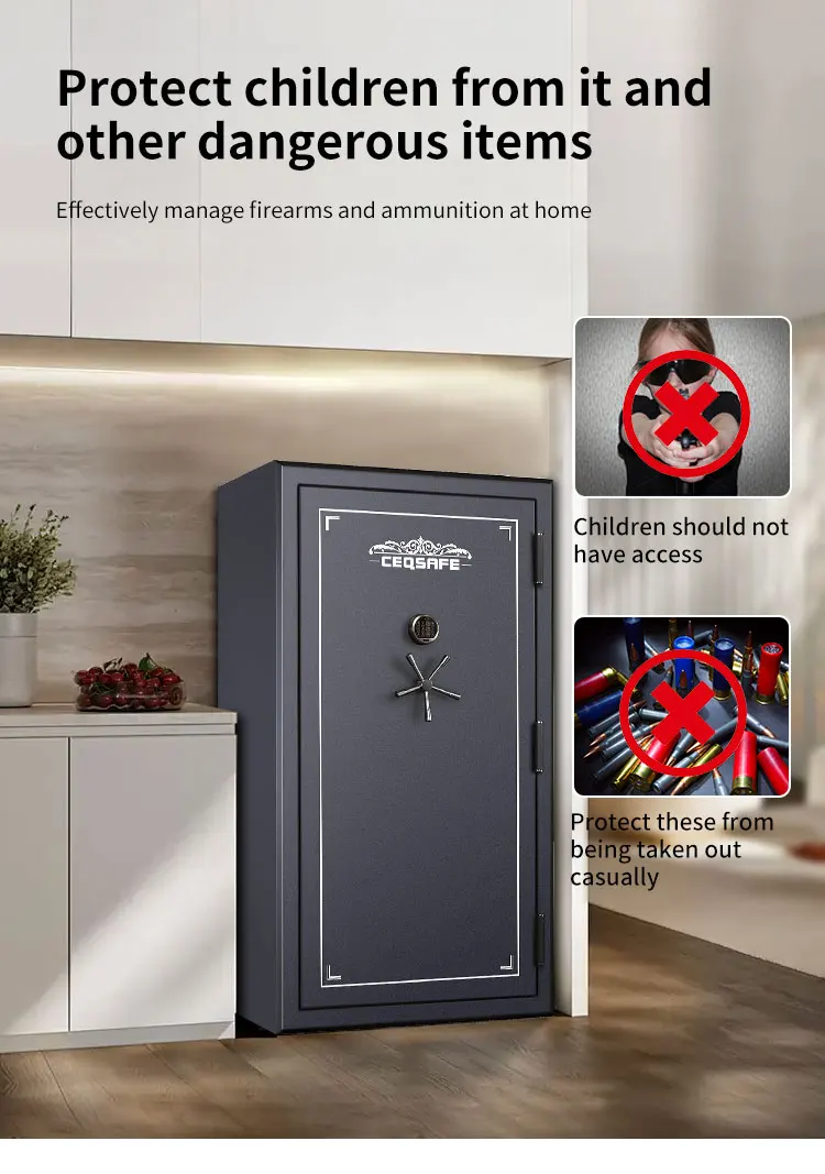 CEQSAFE Black Heavy Duty Fireproof Fire Resistant Welded Home Gun Safe Box details