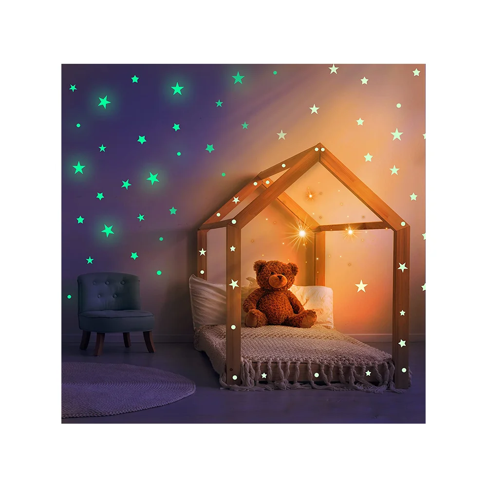 Wall Window Decals for Christmas Decoration Starry Sky Kids Rooms Baby Bedroom Decor Birthday Gift Konsait Christmas Glow in The Dark Stars Wall Stickers Adhesive Fluorescent Glowing Stars Ceiling 