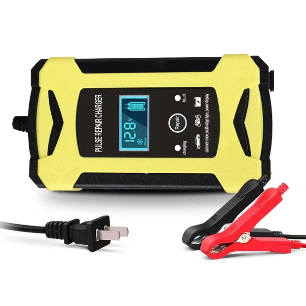 Multifunctional 12V 6A Auto Repair Battery Charger Cargador De Bateria De for Car Motorcycle Scooter OTP LCD Display Electric supplier