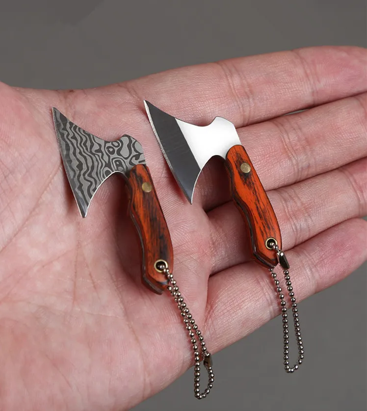 custom wood pocket sharp cutting knifes outdoor survival cutter stainless steel small camping folding hunting pocket knife
