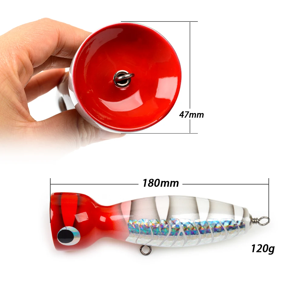 Weihai工場手作り木製ポッパールアー18cm 120gトップウォーター