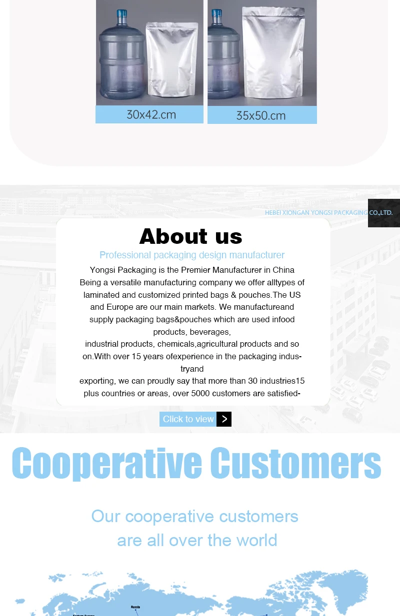 25 Pack Stand Up Mylar Bags Con Assorbitori Di Ossigeno