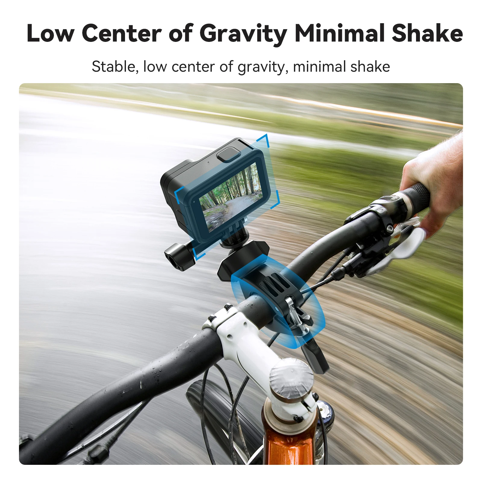 Support Universel Pour Caméra D'action ISHOXS - Pour Guidon Vélo, Moto, Kart - Réglable 18-28 Mm - Compatible GoPro, Garmin - 10