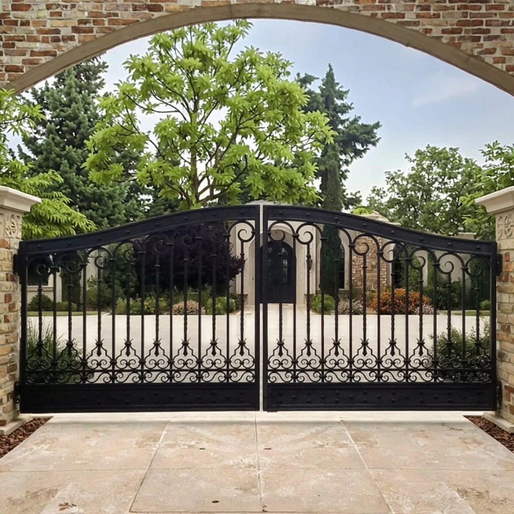 Luxury Wrought Iron Automatic Driveway Swing Main Gate Sliding Gate Design for Villas in California