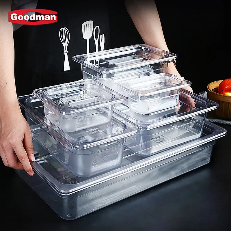 1/4 Size 6" Deep Plastic Food Pan with Lid, Polycarbonate, Clear