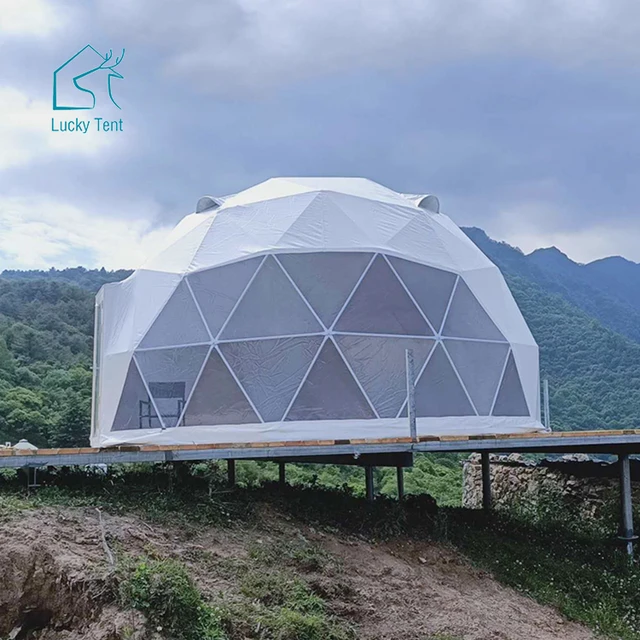 Eco 6m Geodesic Waterproof Igloo Plastic Dome House Tent for Glamping And Camping Custom dome Tent Logo