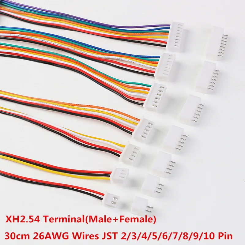 Jst Xh2.54 Xh 2.54mm 300mm 26awg Cable Connector 2/3/4/5/6/7/8/9/10 Pin Pitch Male Socket - Buy Pin Header Strip Product on Alibaba.com