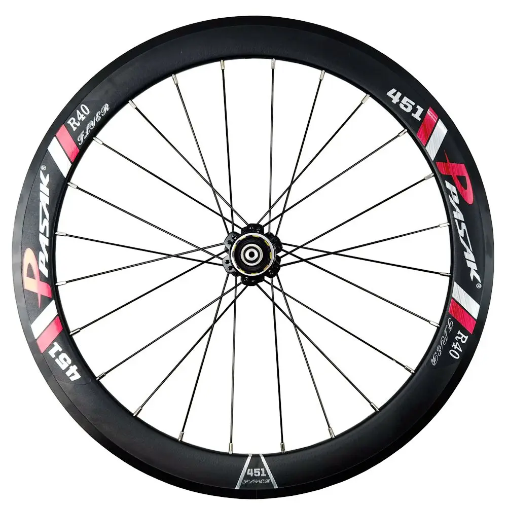 Paire de roues ICAN carbone 20 pouces à 3 rayons pour vélo Paire de roues ICAN carbone 20 pouces à 3 rayons pour vélo