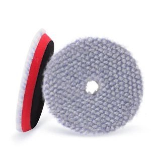 SPTA 3 Inch 1Pc V2.0 Coarse Short Wool Polishing Pad RO/DA Polisher Buffing Pad for Car Polisher Remove 1500# Sanding Marks