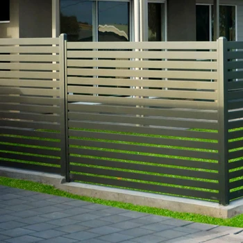 New design New design Garden Aluminum Balcony Privacy Fence Profile Louver Frame Bar Horizontal Slat Fencing