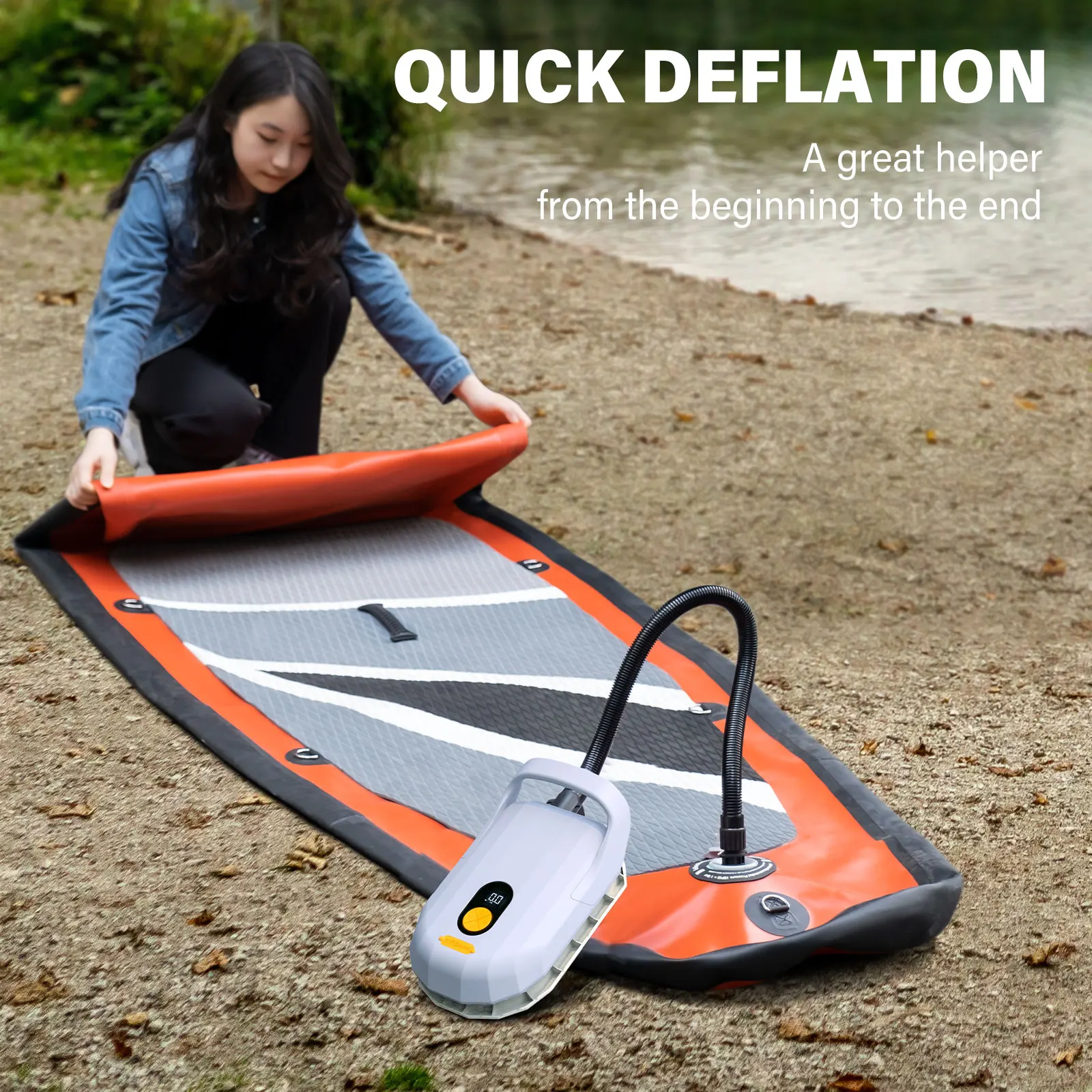 12v 20 Psi High Pressure Inflatable Sup Pump Rechargeable Inflating Paddle Board Electric Pump