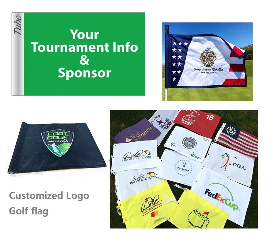 2019 Masters Golf Flag Tournament Golf Pin Flag Embroidery Logo Pga