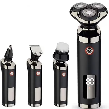 Men's 4 in 1 Rechargeable Waterproof Electric Nose Hair Trimmer Set Facial Hair Trimming & Beard Trimmer for Face Use