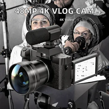 48MP Digital Camera Photography Video 4K Vlogging Camera 180 Flip Screen 52mm Wide Angle Displacement Image Stabilization detail image