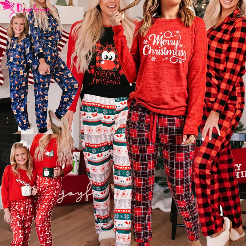 Dearlover Wholesale Custom Loungewear Sets Adult Ladies Plaid Print