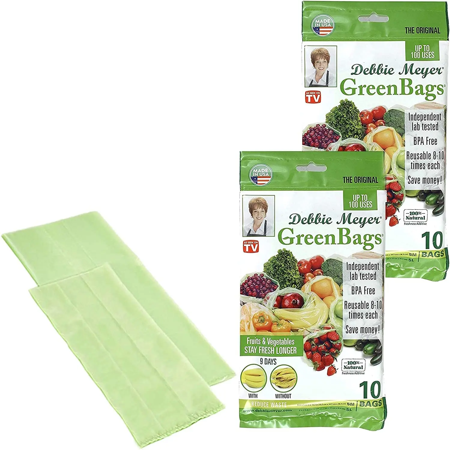 Debbie Meyer GreenBags Freshness-Preserving Food/Flower Storage Bags  (Various Sizes, 20-Pack)