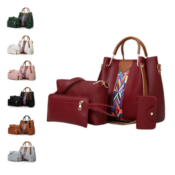 Cheap Hot Sale Cheap Price 4 Pcs in 1 Set Fashion Trends Ladies Bags Ladies Handbag Women Hand Bag Sets PU Handbags