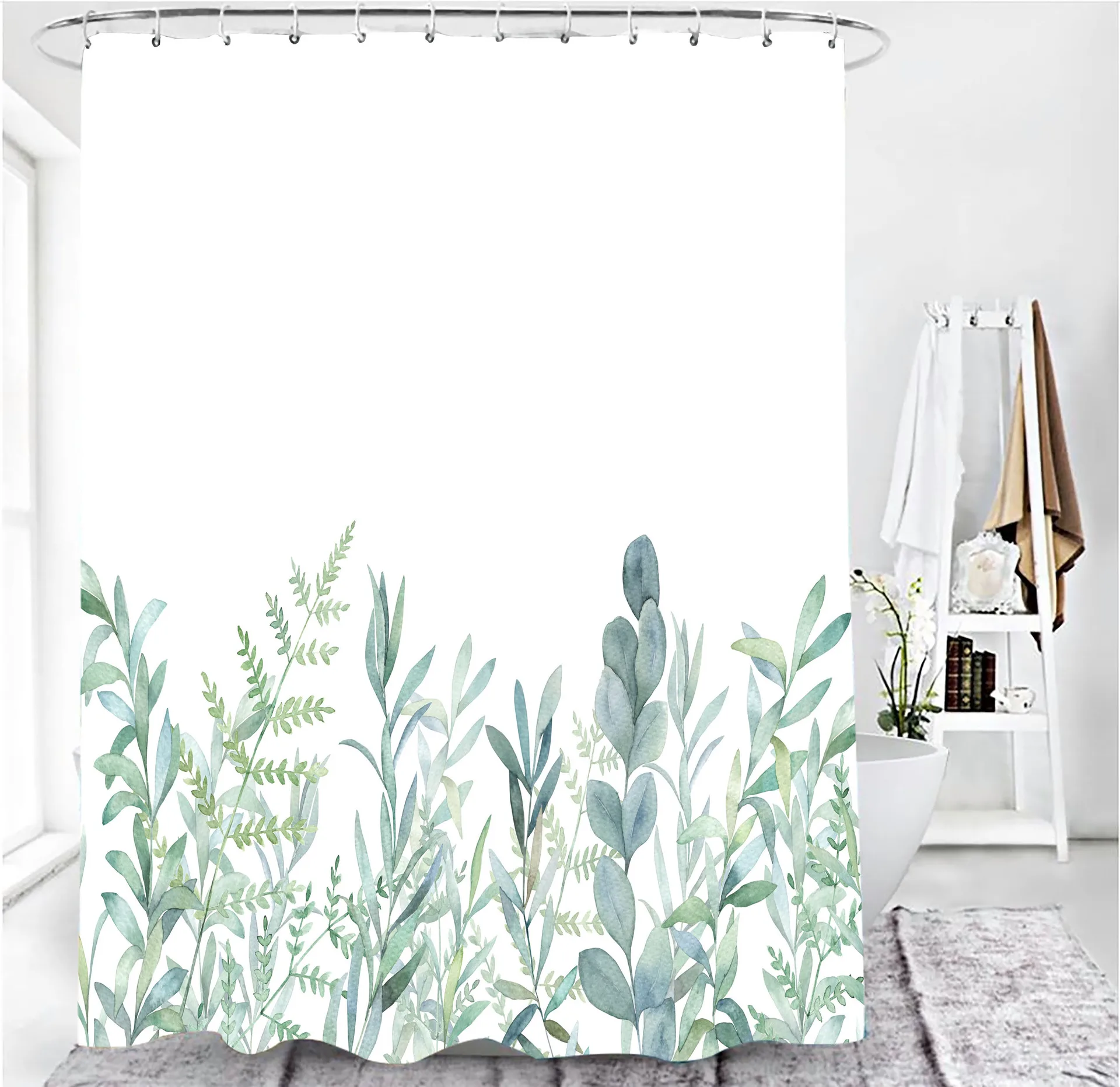 Wholesale Custom Printing Eco Friendly Shower Curtain Set for Bathroom