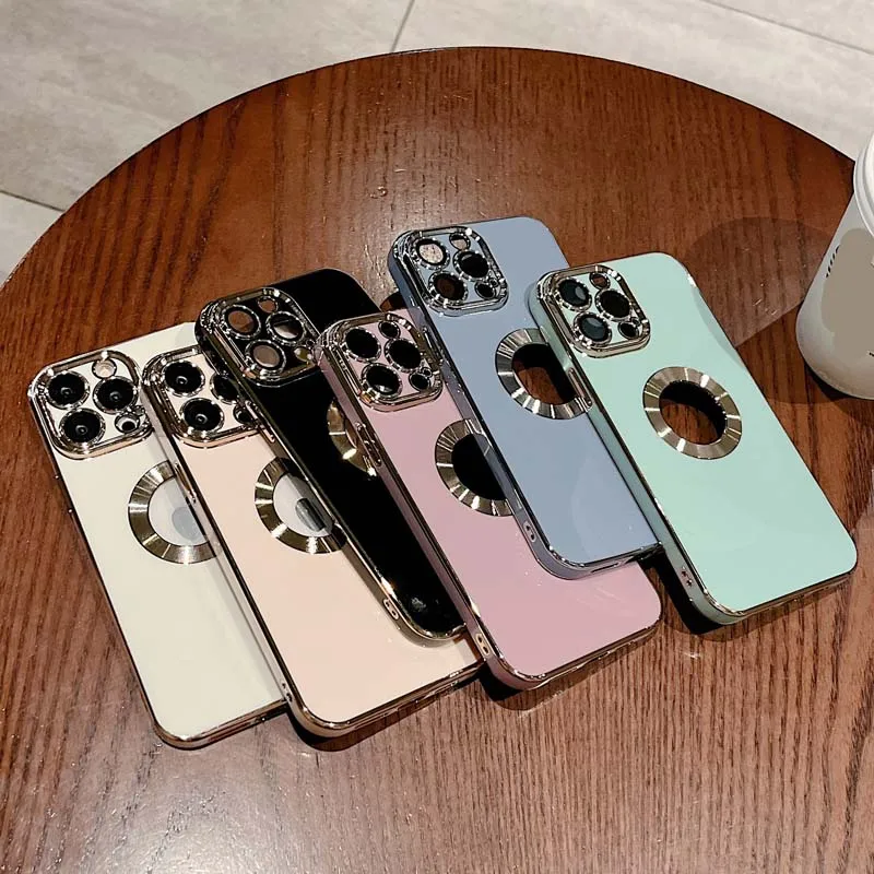 Universal Logo Hole CD Grain Camera Lens Protective Film 6D Electroplated Soft TPU Phone Cover Case for Samsung Galaxy A22 4G