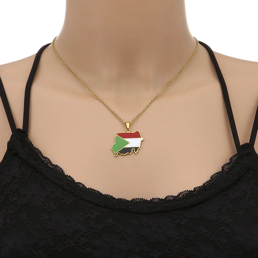 Map Flag Pendant Necklace