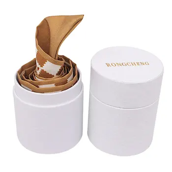 New design fashionable imitation leather round  gift box paper tube packaging for scarves  Mother's Day Birthday Gift