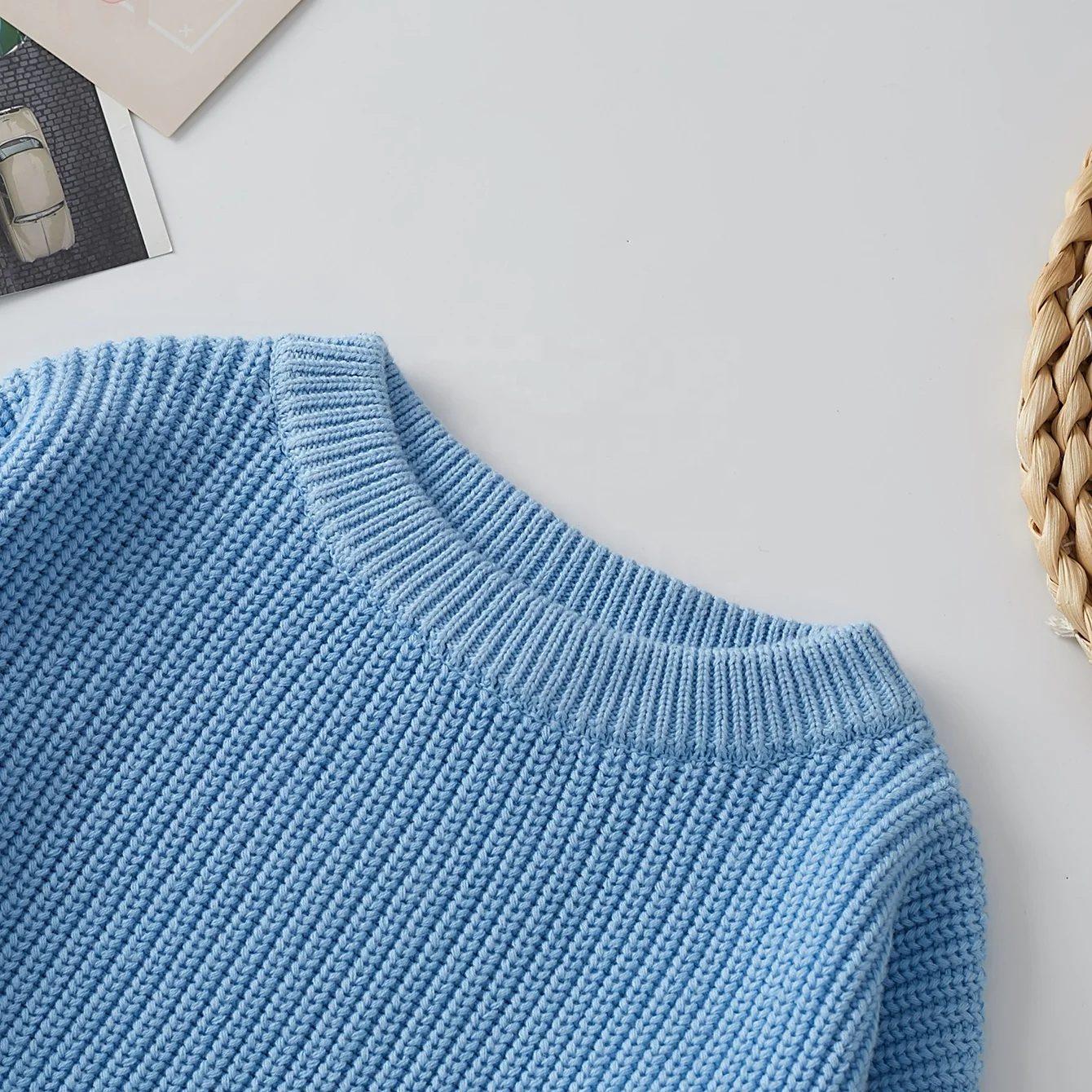 Зимний вязаный пуловер большого размера для маленьких девочек 100% хлопковый детский джемпер